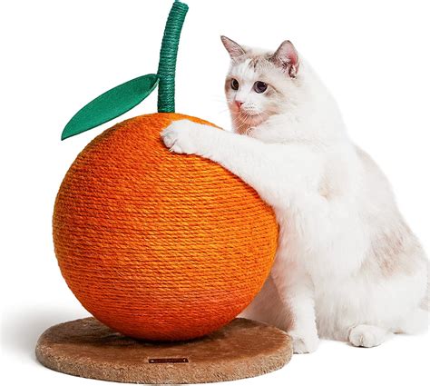 Vetreska Orange Cat Scratching Post Cat Scratcher With Sisal Rope