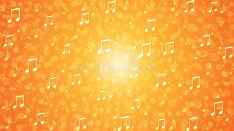 Abstract Music Notes In Orange And Yellow Gradient Background Stock