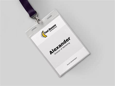 Simple Free Name Badge With Corporate Logotype