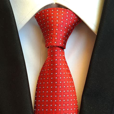 Handmade Silk Tie Red Pattern Blanc Touch Of Modern