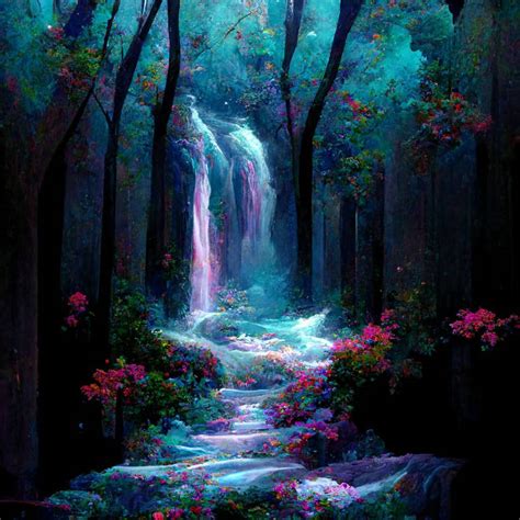 Waterfall Enchanted Forest By Vitaniwild On Deviantart