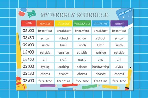 Editable Weekly Schedule Timetable Template Resource Ph