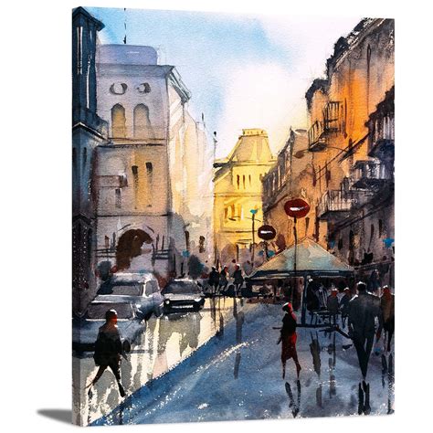 Watercolor Painting Of Paris Street View Ii Cityscape Etsy