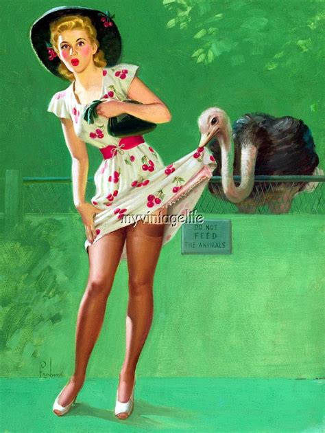 Retro Sexy Pin Up Girl Cherry Dress At Zoo Vintage 3 Sizes Quilting