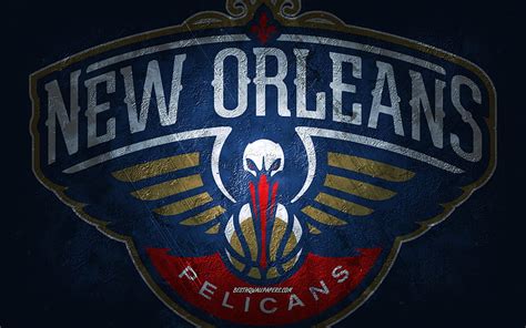 New Orleans Pelicans American Basketball Team Blue Stone Background