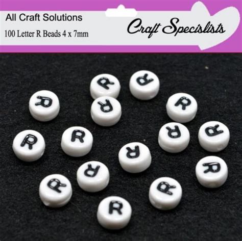 Jewellery Making Beads 500 White Disc Alphabet Beads Single Letters A