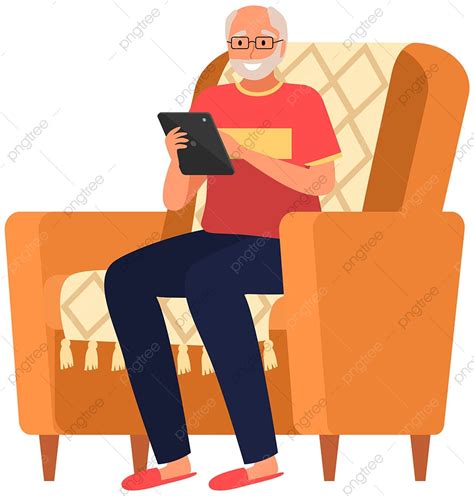 Old People Play Video Game Tablet Age Game Png And Vector With