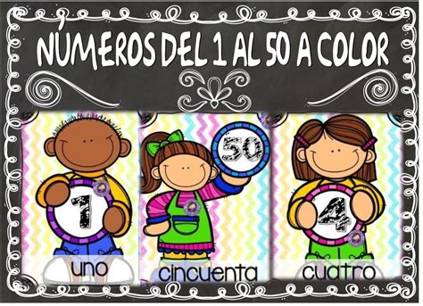 Fabulosos Diseños De Números Del 1 Al 50 Coloridos Educación Primaria