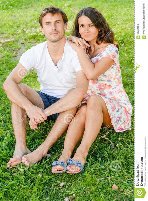Happy Loving Young Couple Outdoors Stock Image Image Of Enjoyment Beauty 56407489