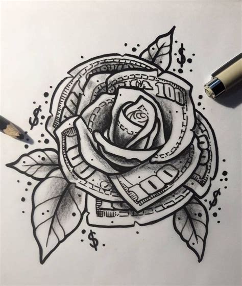 Pin By Alissonubj On Sketches Tattoo Sleeve Designs Money Rose