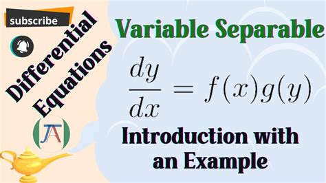 Differential Equations Variable Separable Method Introduction With