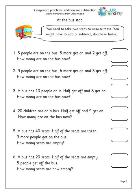 2-step word problems (1) - Addition Year 2 (aged 6-7) by URBrainy.com