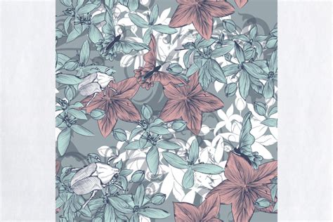 Beautiful Vector Wallpaper Pattern In Vintage Floral Style Crella