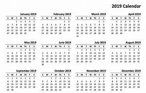 12 Month Calendar 2019 Printable Print Calendar Calendar 2019