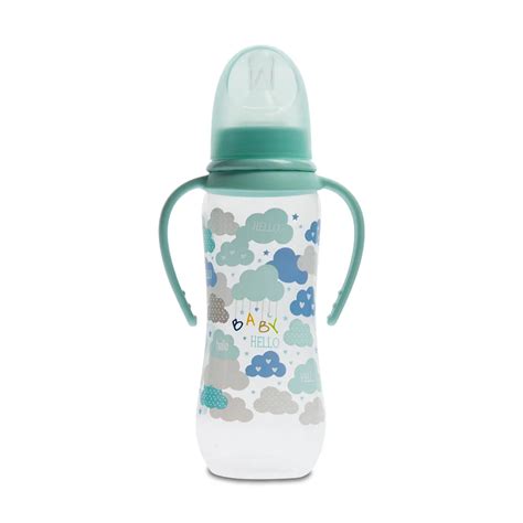 Clouds Baby Bottle With Handle Blue 250ml Feeding And Accessories