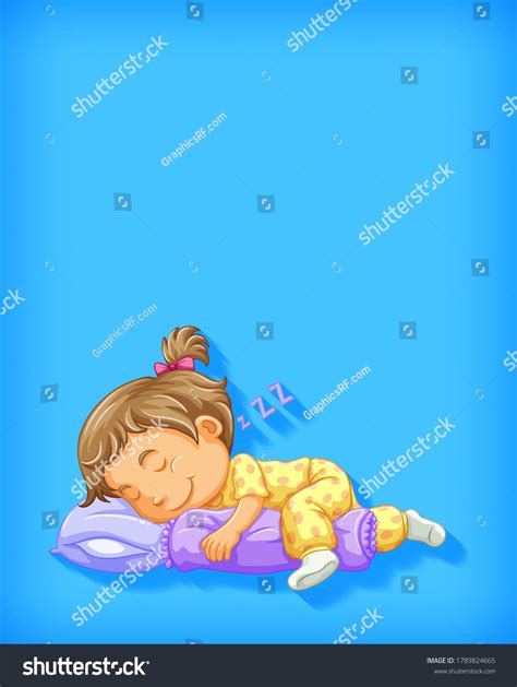 Cute Girl Sleeping Cartoon Character Isolated Stock Vector Royalty