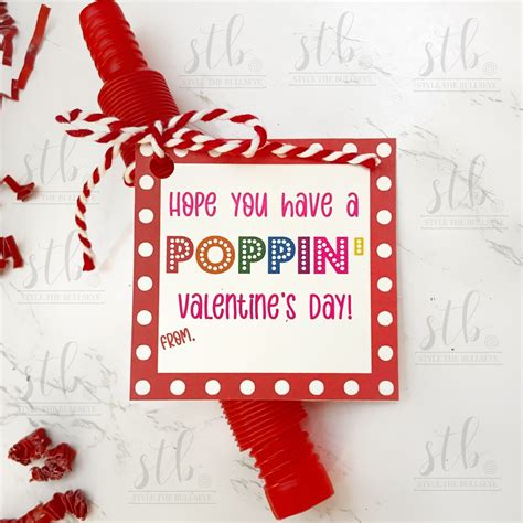Valentines Printable Tags Hope You Have A Poppin Etsy