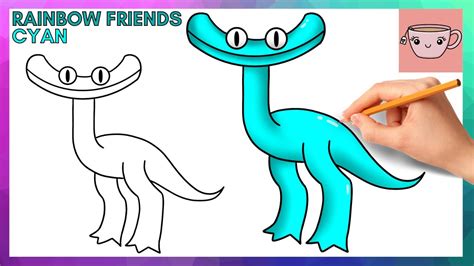 How To Draw Cyan Rainbow Friends Chapter 2 Easy Step By Step