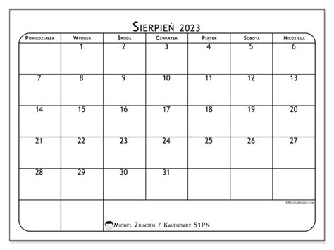 Kalendarz Sierpień 2023 Do Druku “504pn” Michel Zbinden Pl