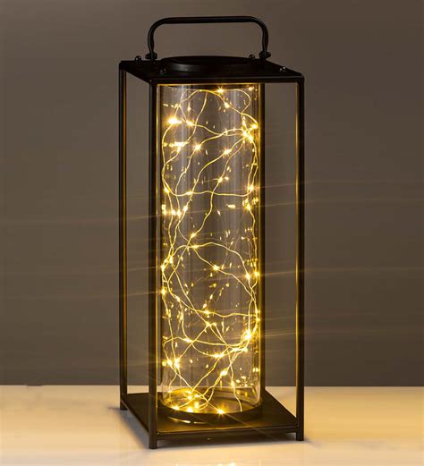 Glass Firefly Solar Lantern With String Lights Solar Lighting