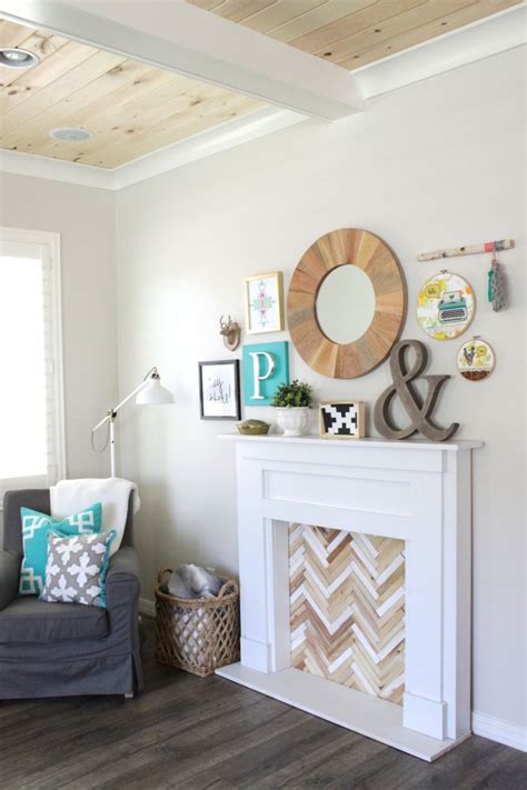 If you don't have a fireplace and can't afford a working one for some reasons, make a faux mantel or a fireplace to create a cozy feel at home. DIY Faux Fireplace & Mantel - Petite Party Studio