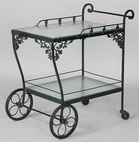 Sold At Auction Russell Woodard Wrought Iron Patio Bar Cart