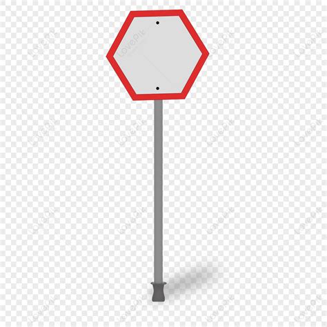 Hexagonal Warning Sign With Red Borderdirection Borderpointer Png