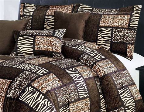 Comforter set that includes 100% polyester materials that are comfortable, soft and safe. Safari Cal King Comforter Set Animal Print Patchwork ...
