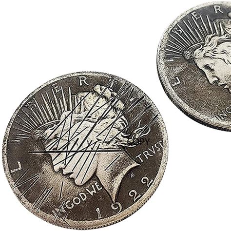 Scratch Peace Dollar Two Face Coin1922 Copy Non Currency Coins