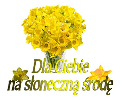 Bukiet żółtych kwiatów na środę - Gify i obrazki na GifyAgusi.pl