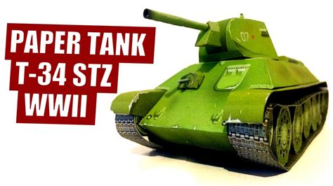 Tank T 34 Paper Model Stz Diy Paper Tank Model Kit Panzer Papercraft