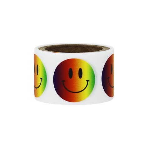 34 Rainbow Smiley Face Stickers Qty 50