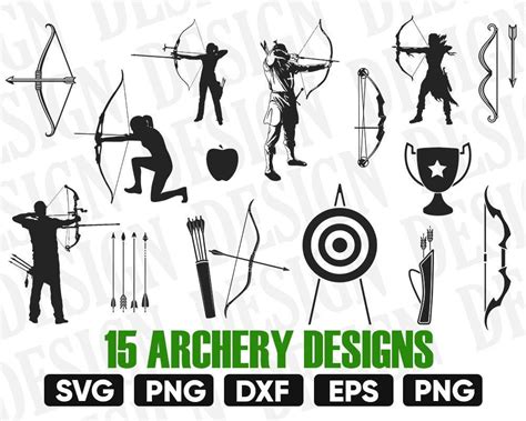 Archery Clipart Bow Svg Arrow Svg Archery Silhouette Etsy