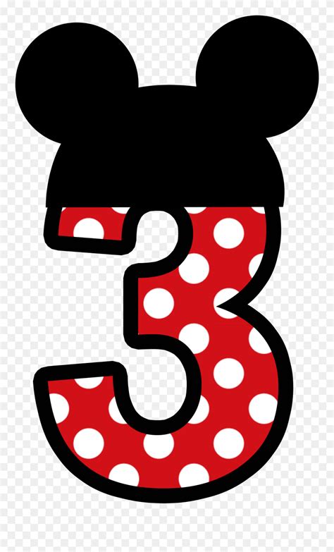 Mickey Mouse Number 3 Clipart 5217794 Pinclipart