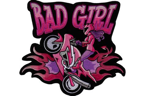 Bad Girl Motorcycle Wheeley Patch Large Biker Back Patches For Leather