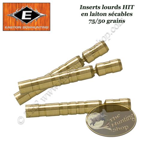 Easton Hit Heavy Brass Split Inserts 75 50 Grains For Axis 12 Tubes And