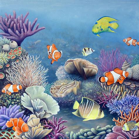 Coral Reef By Rick Borstelman Coral Painting Coral Reef Art Coral