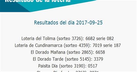 Próximo sorteo lotería de cundinamarca. Resultado de la Lotería: Como jugo la lotería anoche ...