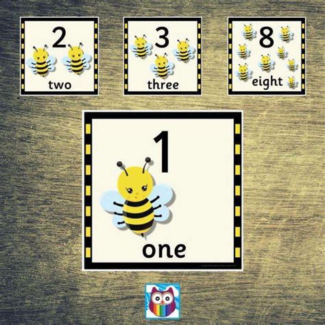 Bee Themed Number Cards Primary Classroom Resources