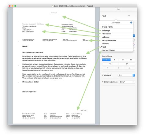 Die vorlage kann man dann als word dokument und adobe pdf direkt runterladen. Pages Briefvorlage Norm DIN 5008 mit Bezugszeichenzeile ...