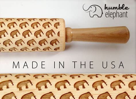 Elephant Laser Cut Wooden Embossing Rolling Pin By Humbleelephant On