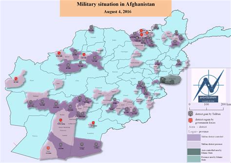 Map Military Situation In Afghanistan As Of August 4th 2016