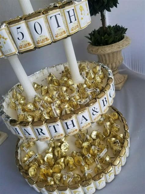 50th golden wedding anniversary distinguished service medal + case. Anniversary Centerpiece Candy Cake, 50th golden Wedding ...
