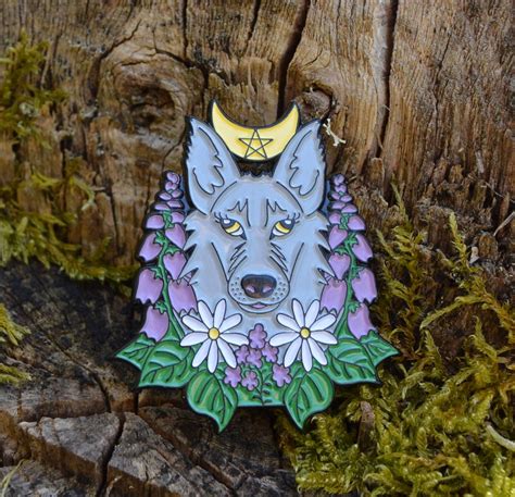 New Moon Wolf Enamel Pins Czechoslovakian Wolfdog Jewelry Herisson