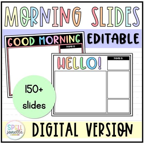 Editable Good Morning Slides For Digital Learning Classroom Morning