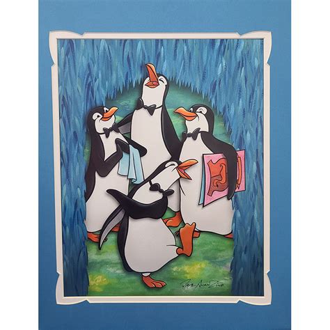 Disney Artist Print Dave Avanzino Mary Poppins Penguins