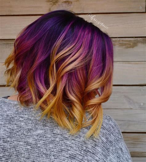 Purple To Yellow Ombré Bayalage On Instagram I Found Hair Styles