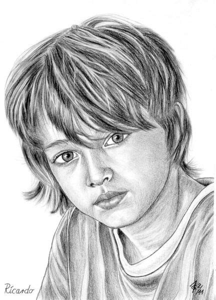 Ricardo Bleistiftzeichnung Portrait Junge Kinder Von