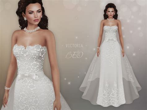 BEO Victoria Wedding Gown Sims 4 Wedding Dress Sims 4 Dresses Sims 4