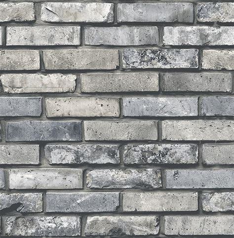 Painted Grey Brick Wallpaper From The Essentials Collection By Brewste Burke Decor